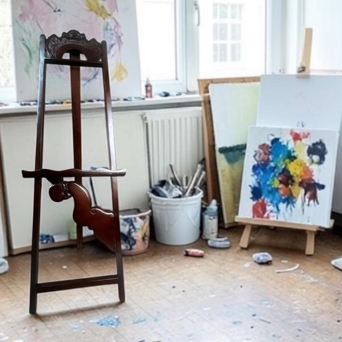 Parrot Easel in Vintage Teak Wood