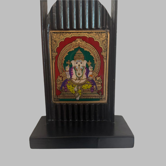 Wooden Framed Glass Tanjore ( Ganeshji )