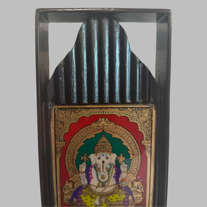 Wooden Framed Glass Tanjore ( Ganeshji )