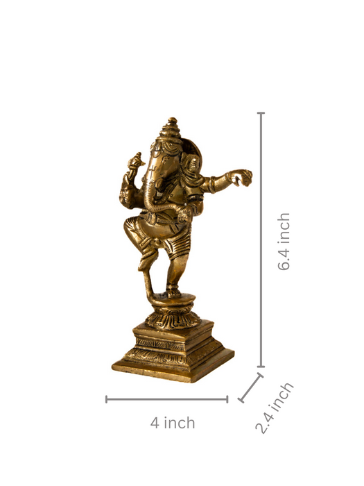 Dancing Ganesh Brass Idol