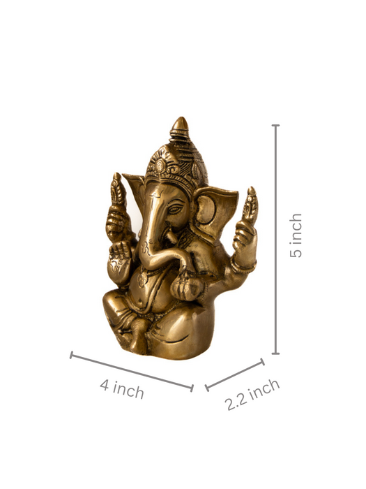 Lord Muket Ganesh Brass Idol