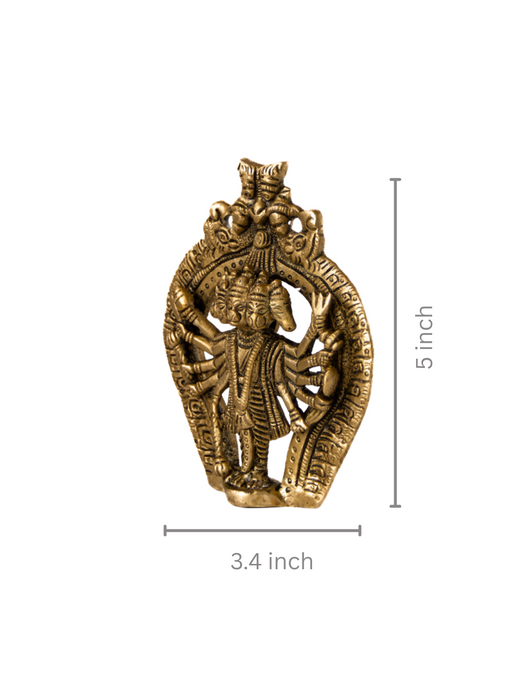 Panchmukhi Hanuman Brass Wall Plate