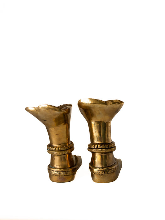 Goddess Lakshmi Brass Charan Paduka