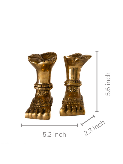 Goddess Lakshmi Brass Charan Paduka