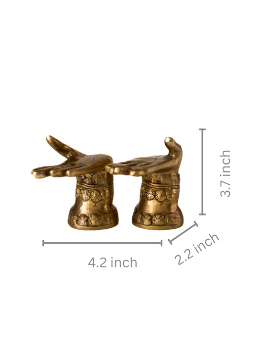 Hand Shape Brass Decor