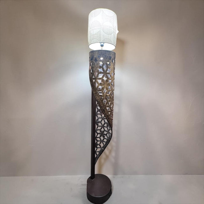 Metal Jali Sculptural Lamp- Noor 3 (Shade Included )