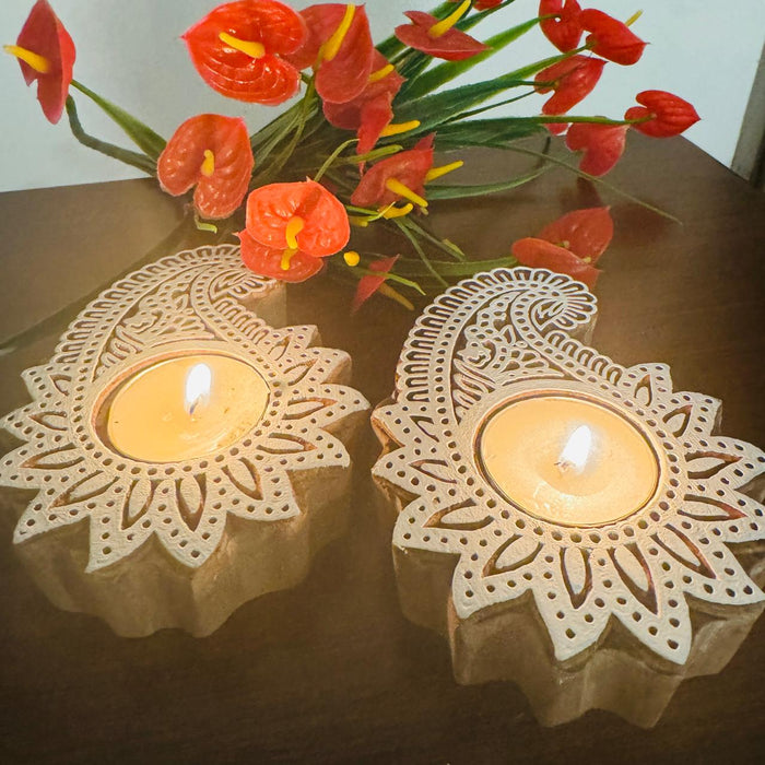 Paisley shaped diyas ( Set of 2) : Jyot 6