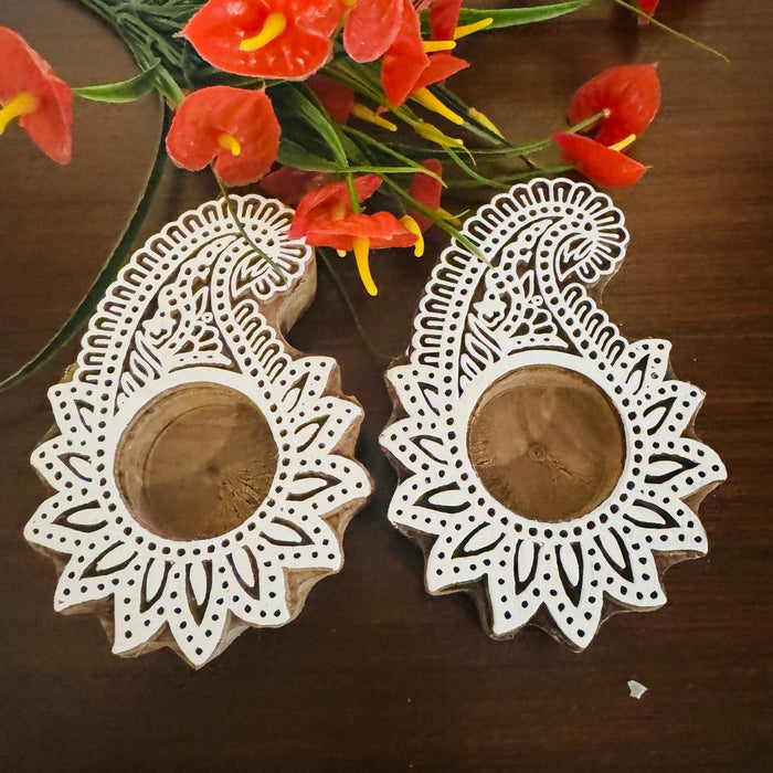 Paisley shaped diyas ( Set of 2) : Jyot 6