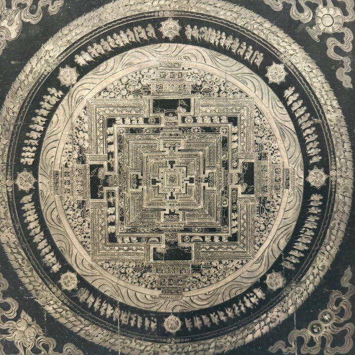 Tibetan Style Thankha Painting in Monochrome : Kalakriti 17