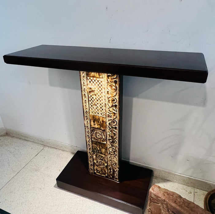 Carved panel console with stunning carved centerpiece and top-lit panel  : Kavya 9