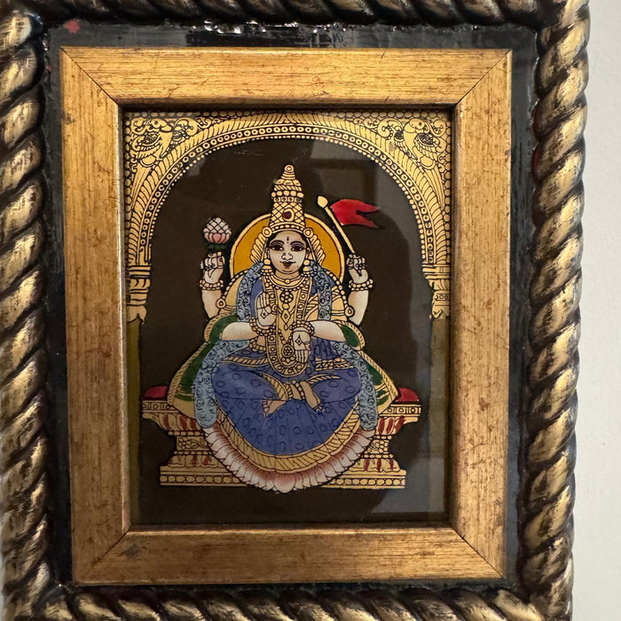 Wooden framed glass Tanjore : Lakshmi 1