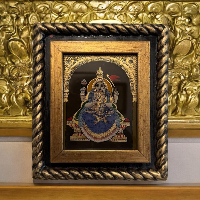 Wooden framed glass Tanjore : Lakshmi 1