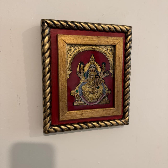 Wooden framed glass Tanjore : Lakshmi 2