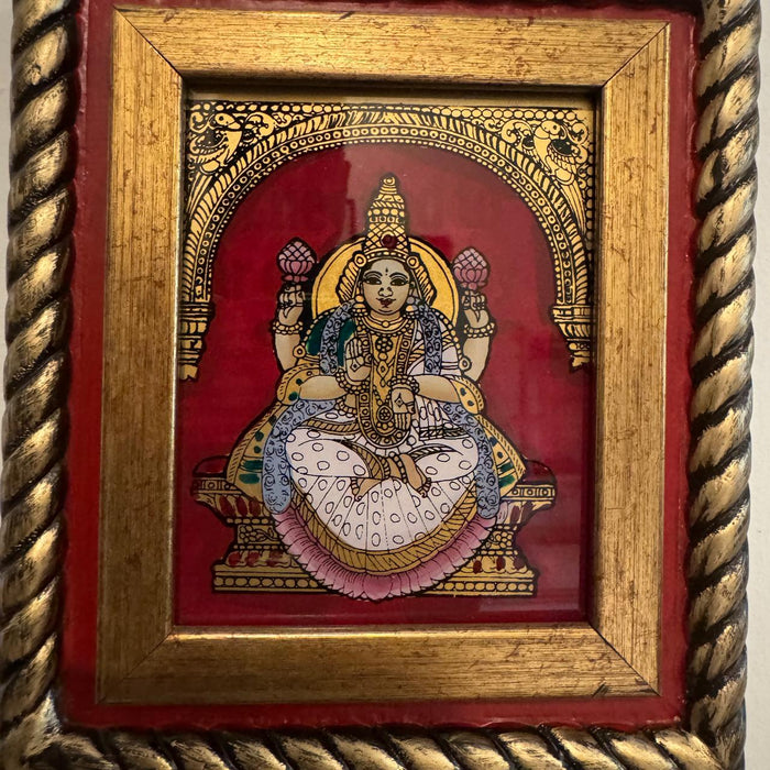 Wooden framed glass Tanjore : Lakshmi 4