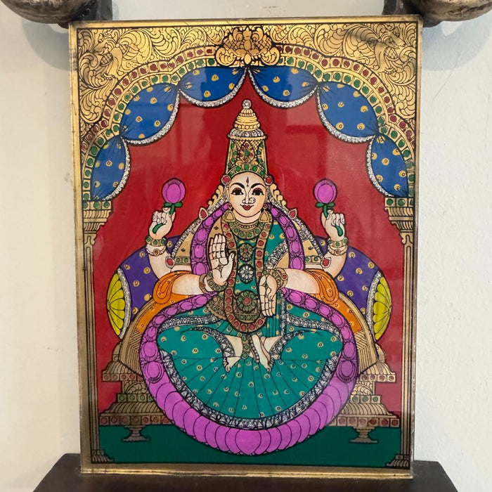 Wooden framed glass Tanjore : Lakshmi 6