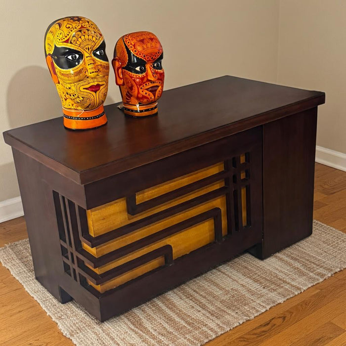 Vintage Art Deco Teak Wood Panel Cabinet: Masooma 2