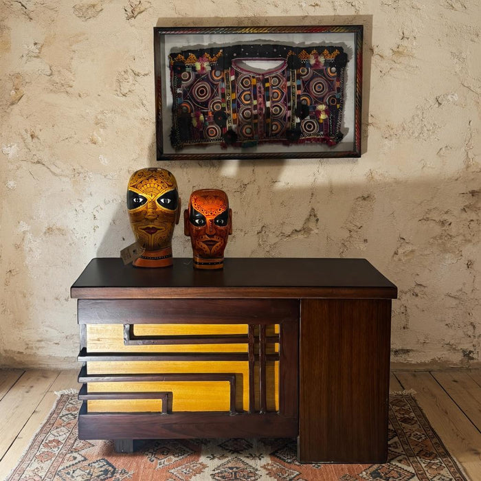 Vintage Art Deco Teak Wood Panel Cabinet: Masooma 2