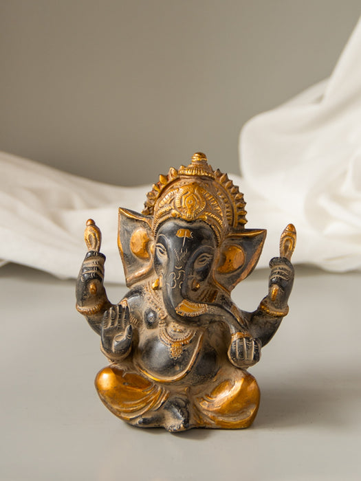 Ganesha in Ashirwad Mudra Brass Small Idol