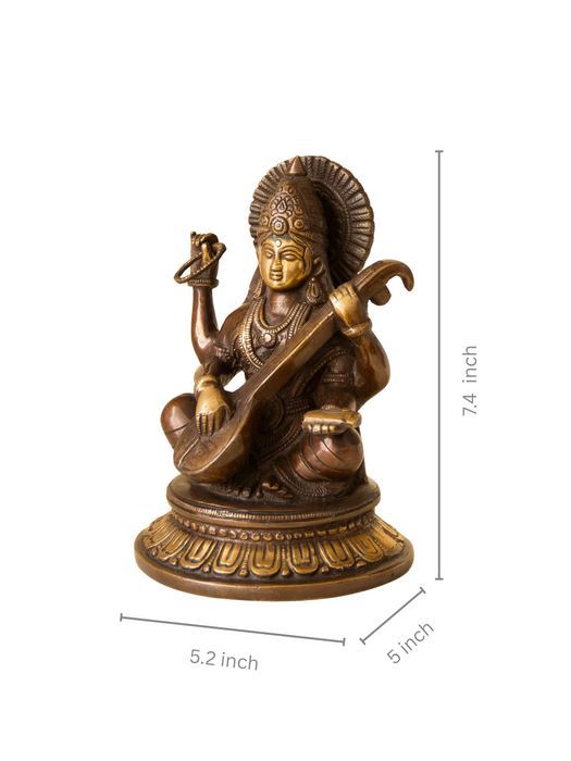 Goddess Maa Saraswati Brass Idol
