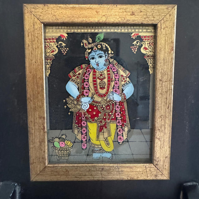 Wooden framed glass Tanjore : Madhav 1