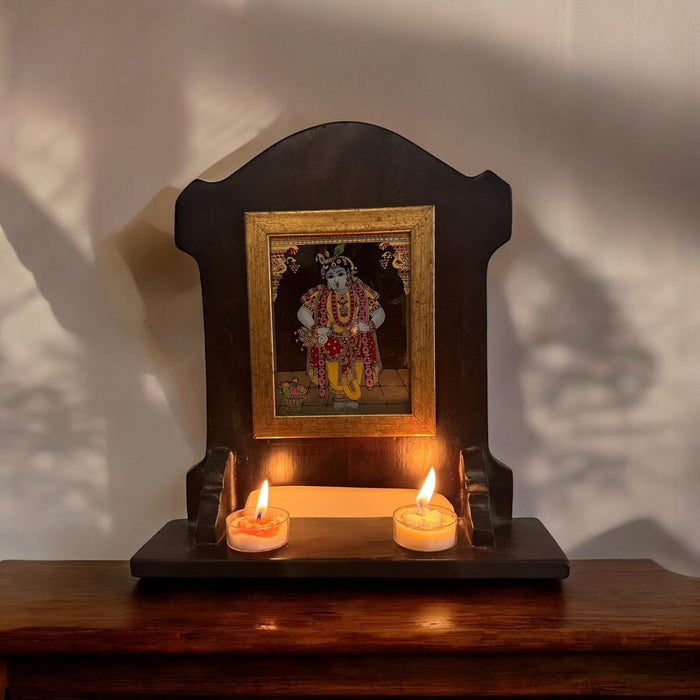 Wooden framed glass Tanjore : Madhav 1
