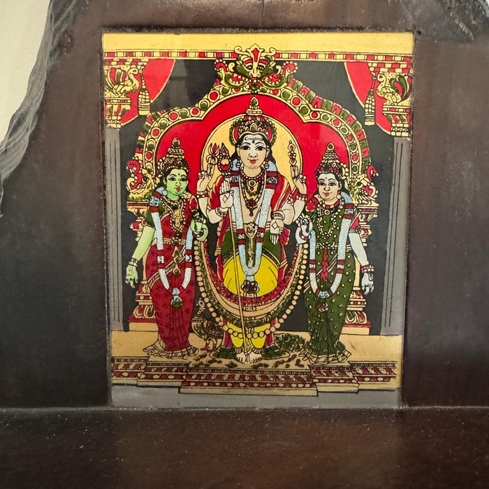 Wooden framed glass Tanjore : Murugan
