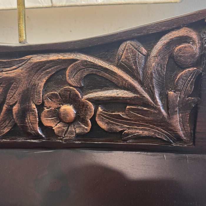 Carved Wood lamp : Noor 16  ( Shade included)