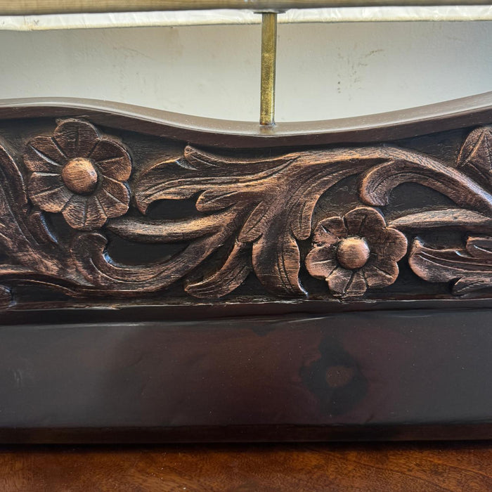 Carved Wood lamp : Noor 16  ( Shade included)
