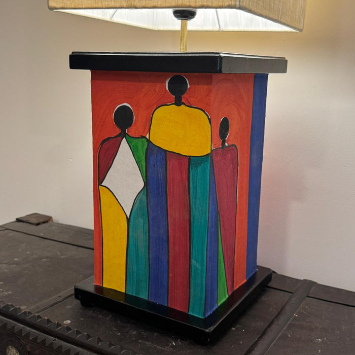 Painted  Lamp : Noor 19  ( Shade Included )