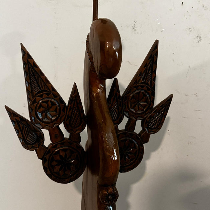Peacock Teak Wood Lamp :  Noor 56