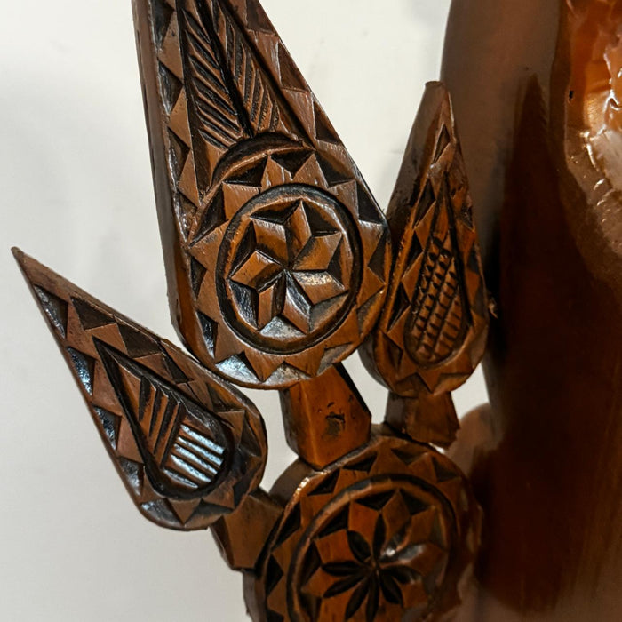 Peacock Teak Wood Lamp :  Noor 56