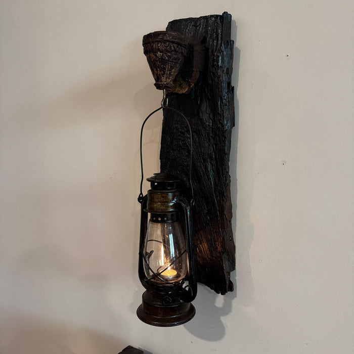 Antique Lantern with Vintage Wooden Backdrop – Timeless Charm : Noor 23