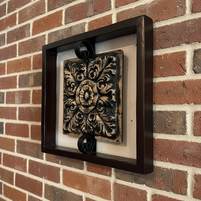 Framed Wooden Carving on Teak Wood Panel- Naksh 6