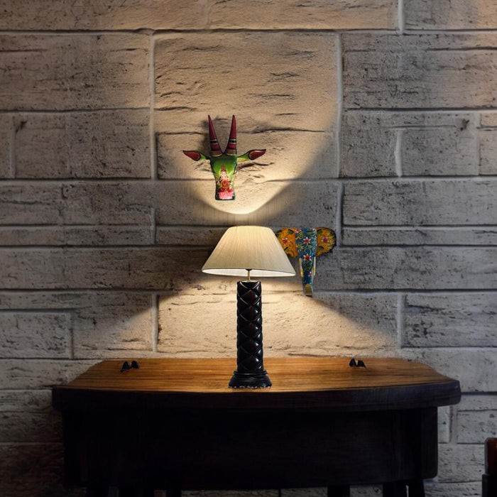 Wooden Lamp : Noor 28 ( Shade Included)