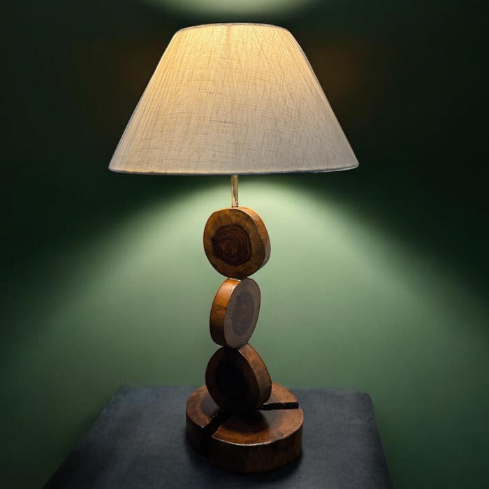 Bark wood Lamp : Noor 2 ( Shade Included)