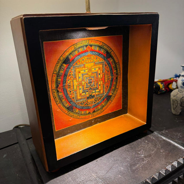 Hand Painted Mandala  Lamp : Noor 7 ( Shade Included)