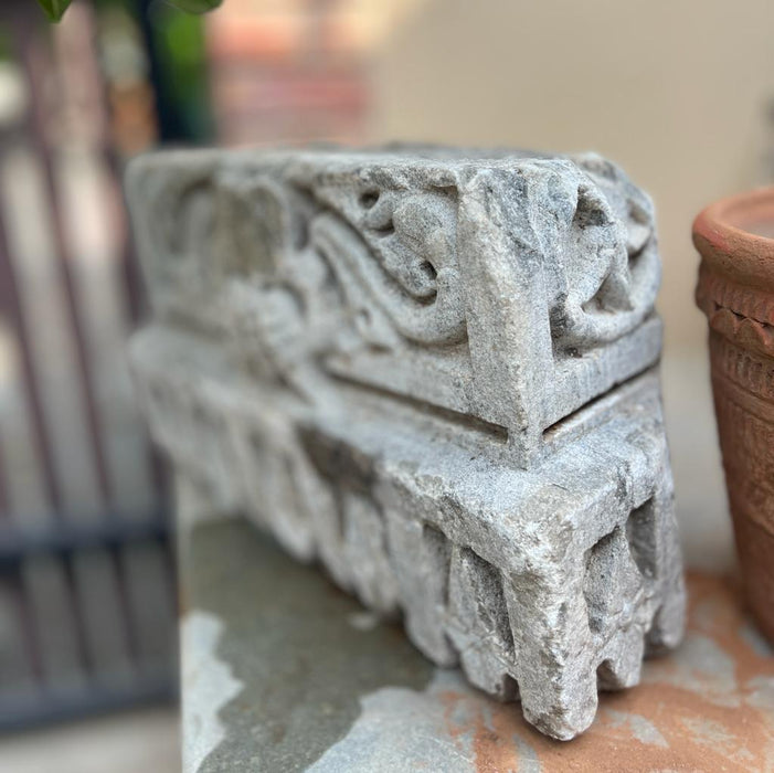 Nakaashi 9 : Vintage  Large Stone Carved Panel with intricate carving