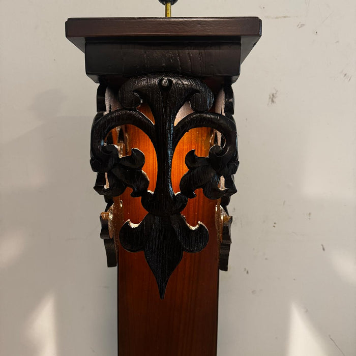 Vintage Carved Wooden Panel Lamp : Noor 27 ( Shade included)