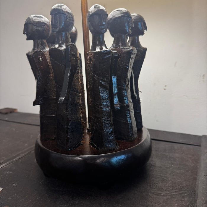 Naga Figures Lamp – Tribal Art in Light : Noor 35 (Shade Included )
