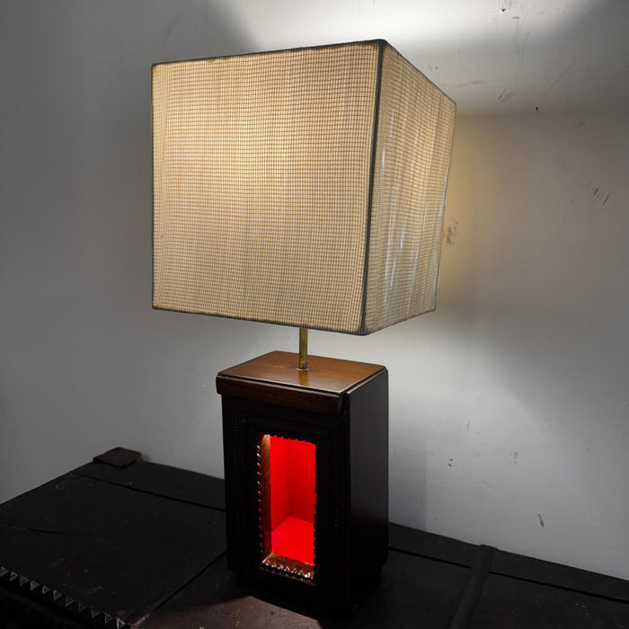 Wooden Door Frame Lamp – Intricately Carved with Display Space: Noor 23 ( Shade Included)