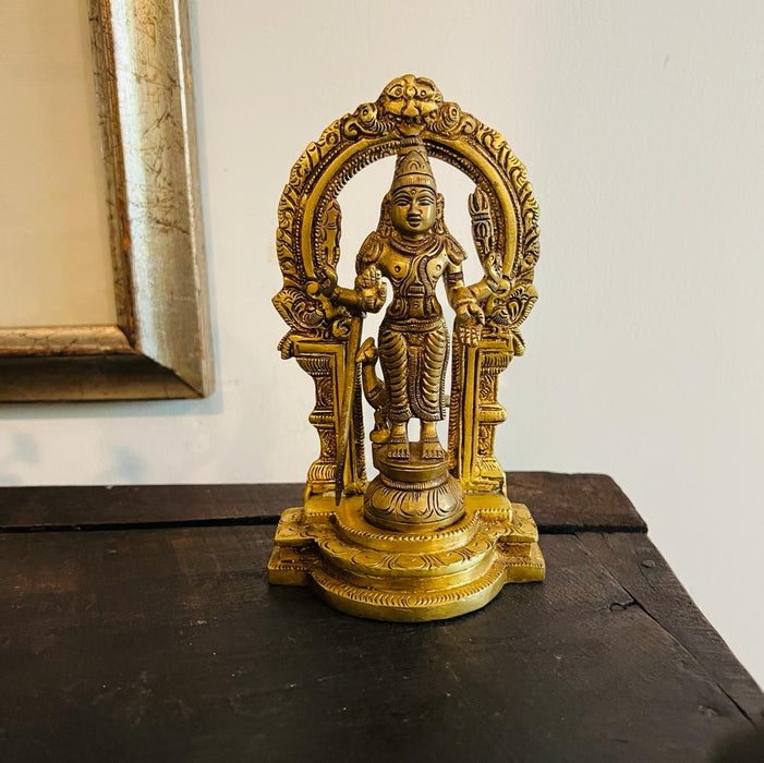 Pital 10 : Vintage Style Brass Statue of Lord Murugan