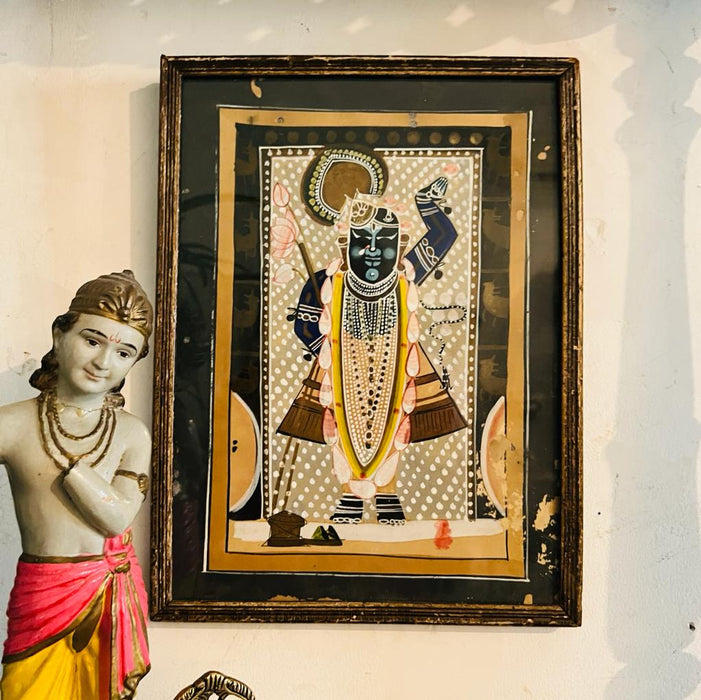 Srinathji 12 : Elegant Pichwai painting in Traditional Style (Framed)