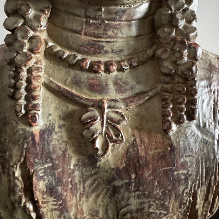 Wood & Resin Buddha Sculpture on Stand