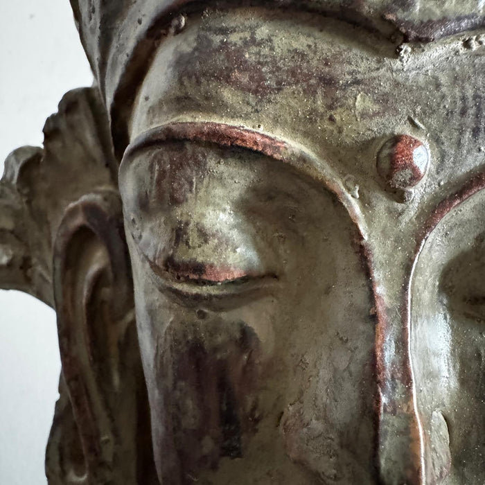 Wood & Resin Buddha Sculpture on Stand