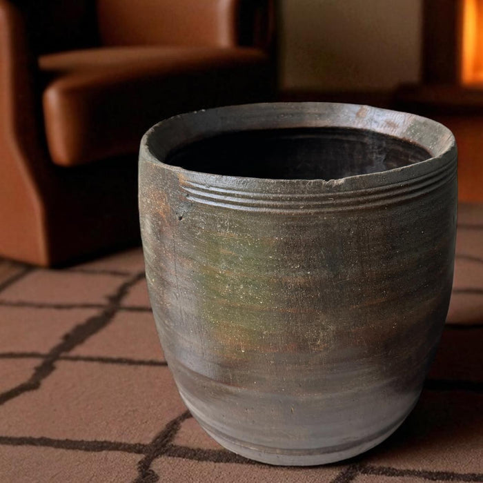 Circular Wooden Planter – Handcrafted Elegance; Aarav 2