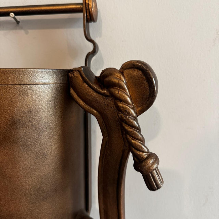 Metal Wall Planter with Teak Wood Accents- 1