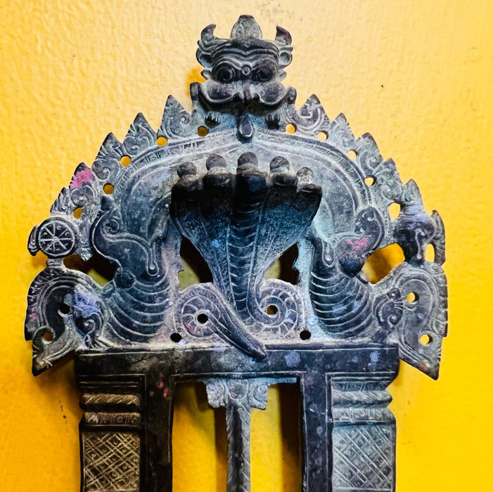 Pital 20  : Vintage Style Brass Prabhawali with a Naga Detailing