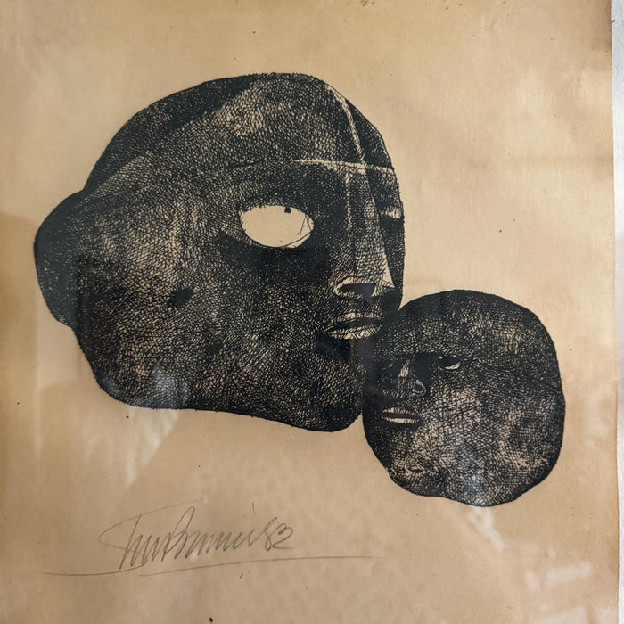 Original Black & White Sketch – Mother & Child (1982)