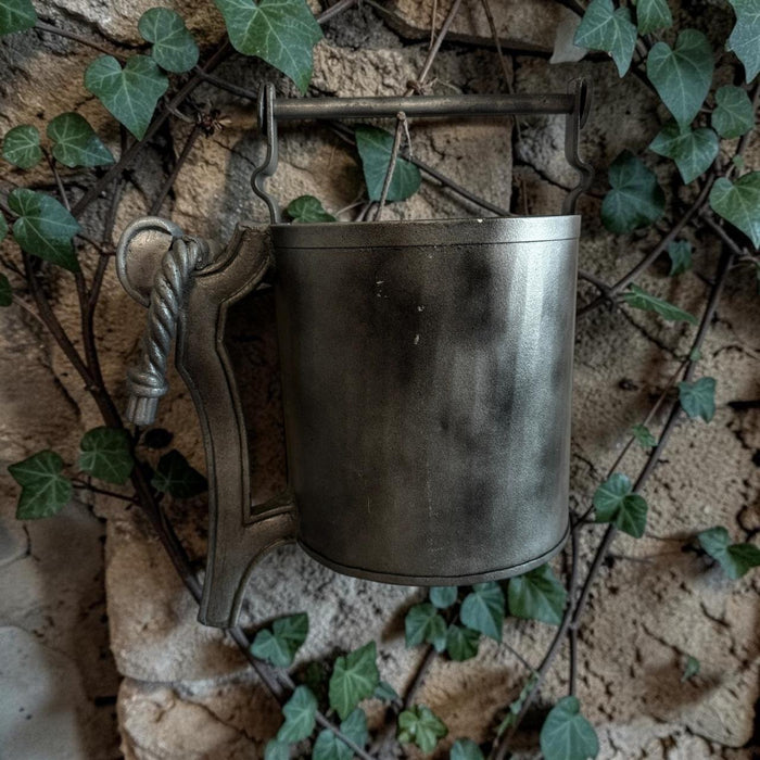 Metal Wall Planter with Teak Wood Accents- 2