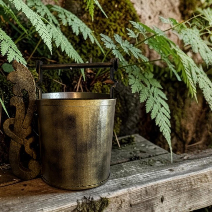 Metal Wall Planter with Teak Wood Accents-3